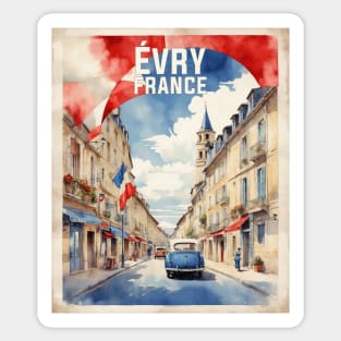 Evry France Vintage Travel Poster Tourism Sticker